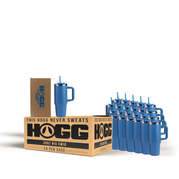 30oz Powder Coated Big Swig Tumbler Case (24 Units) | Steel Blue