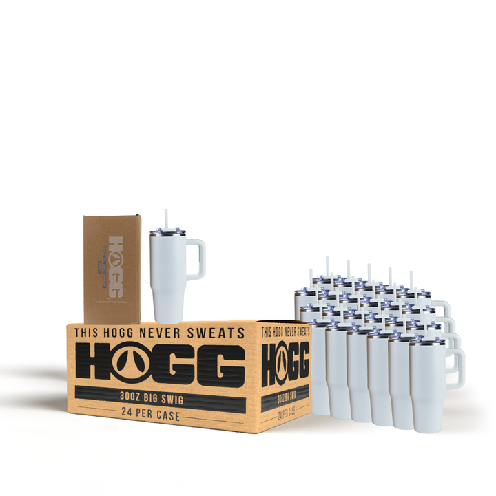 30oz Powder Coated Big Swig Tumbler Case (24 Units) | White