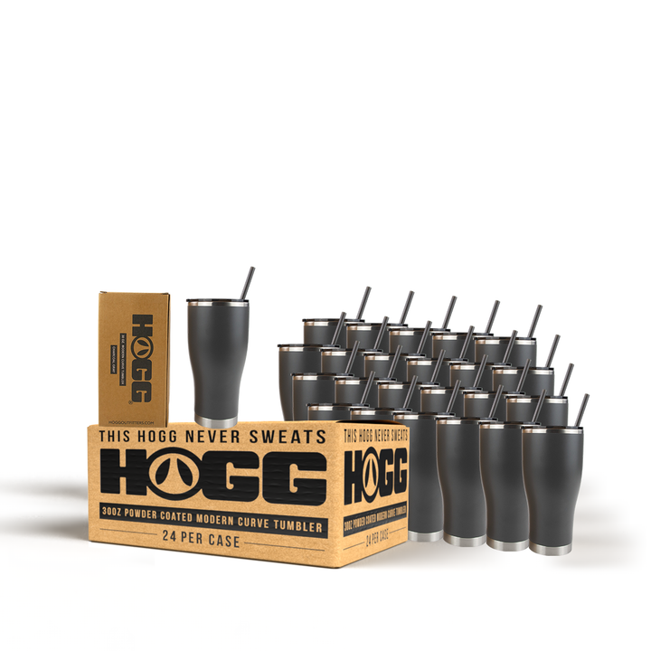 30oz Powder Coated Modern Curve Tumbler Case — Charcoal Gray