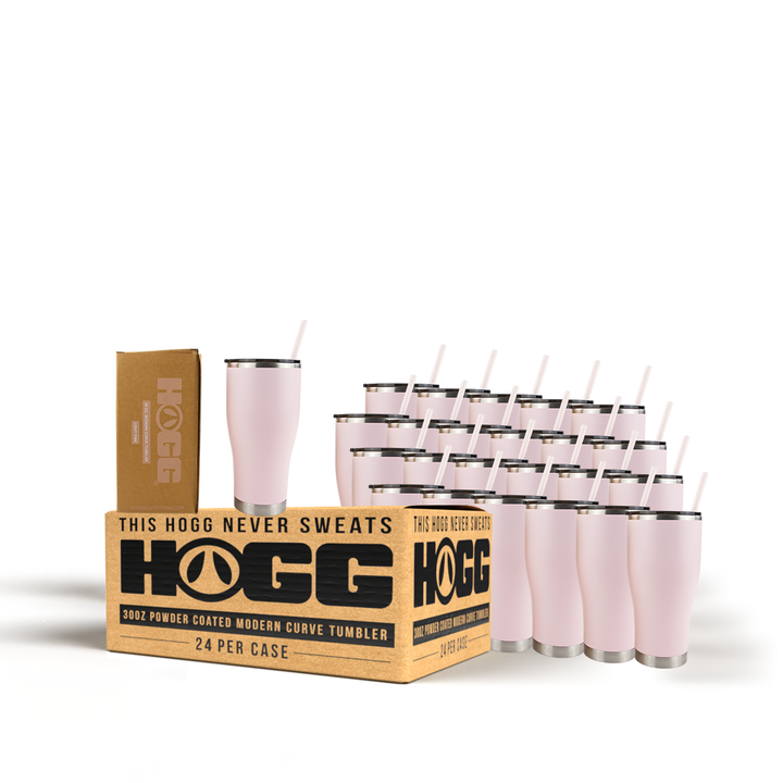 30oz Powder Coated Modern Curve Tumbler Case — Light Pink