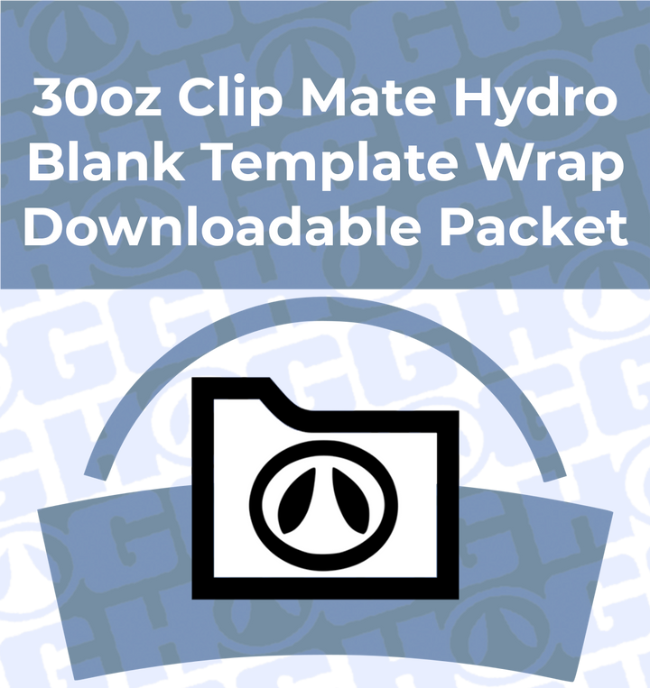 30oz Clip Mate Hydro Wrap Template | Flat Wrap Design