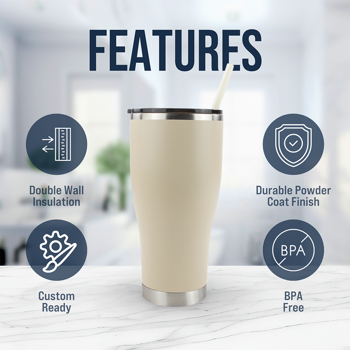 30oz Powder Coated Modern Curve Tumbler Case