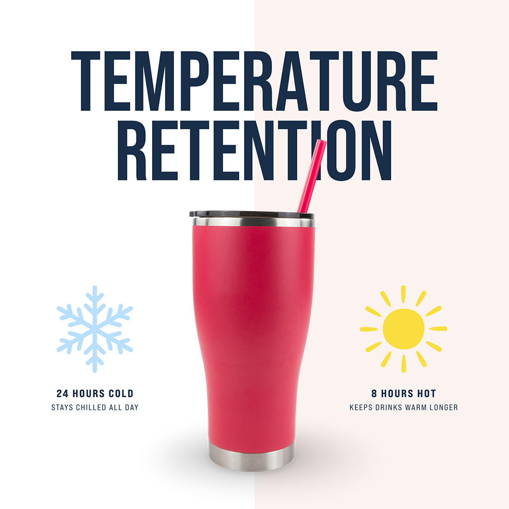 30oz POWDER COATED MODERN CURVE TUMBLER