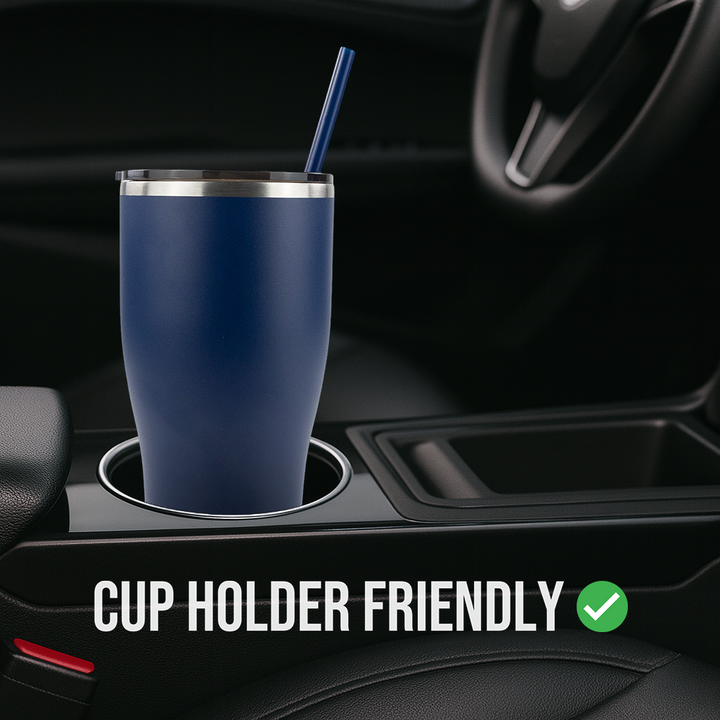 30oz Powder Coated Modern Curve Tumbler Case — Blue