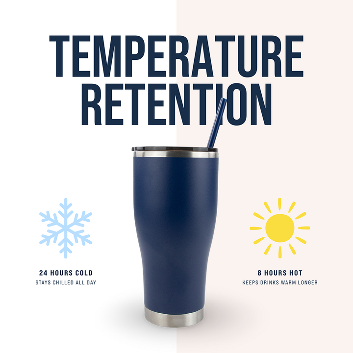 30oz Powder Coated Modern Curve Tumbler — Blue