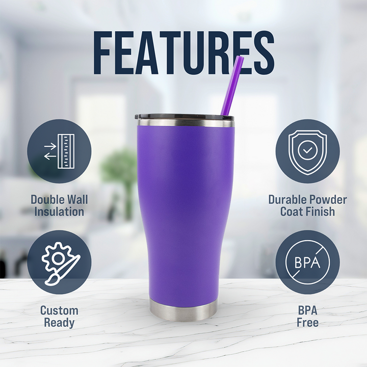 30oz Powder Coated Modern Curve Tumbler Case