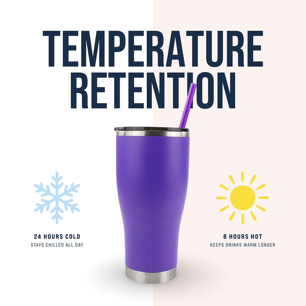 30oz POWDER COATED MODERN CURVE TUMBLER