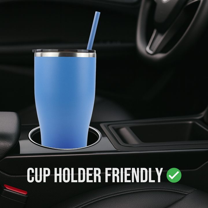 30oz Powder Coated Modern Curve Tumbler Case — Blue