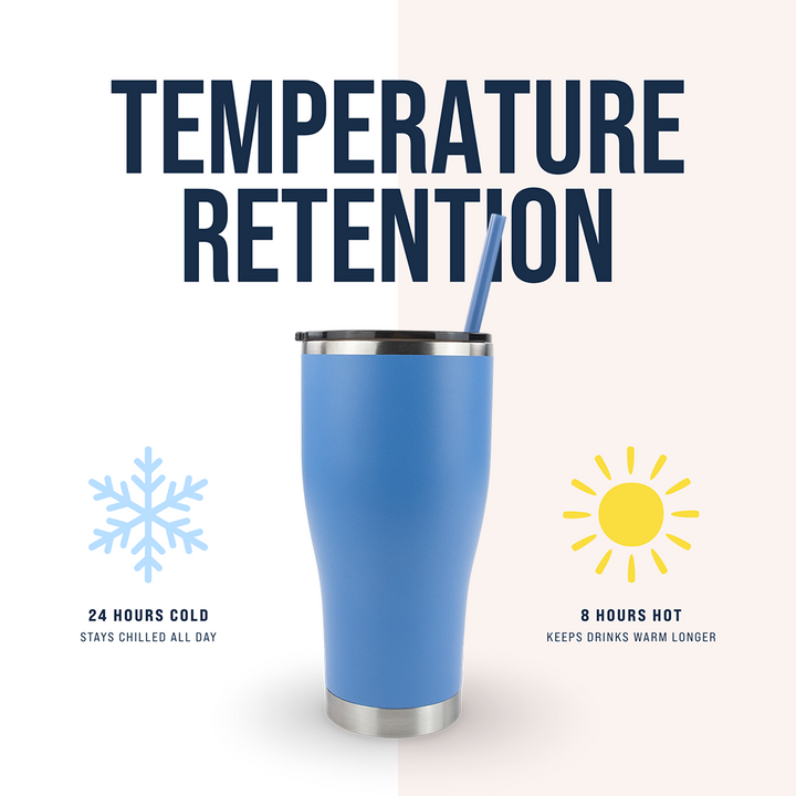30oz Powder Coated Modern Curve Tumbler — Blue