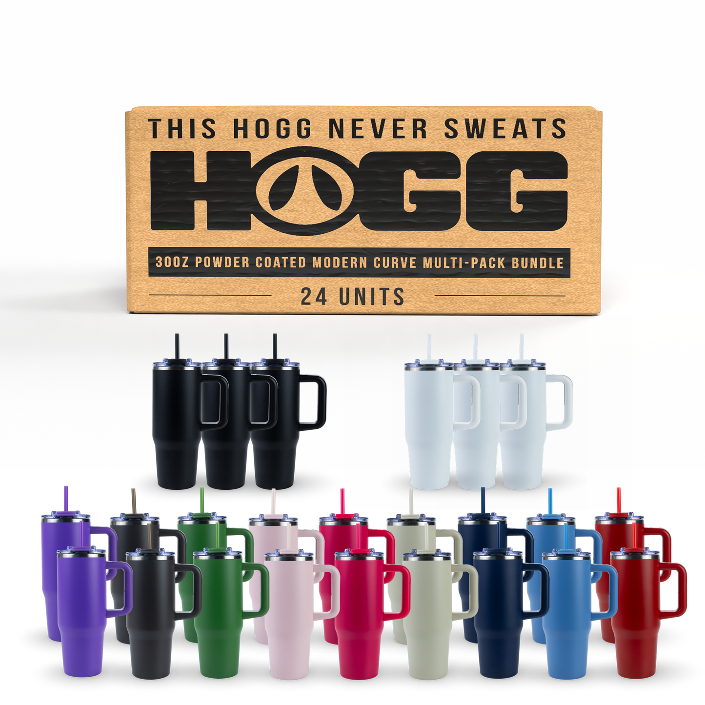 30oz Powder Coated Big Swig Multi-Pack Bundle (24 Units)