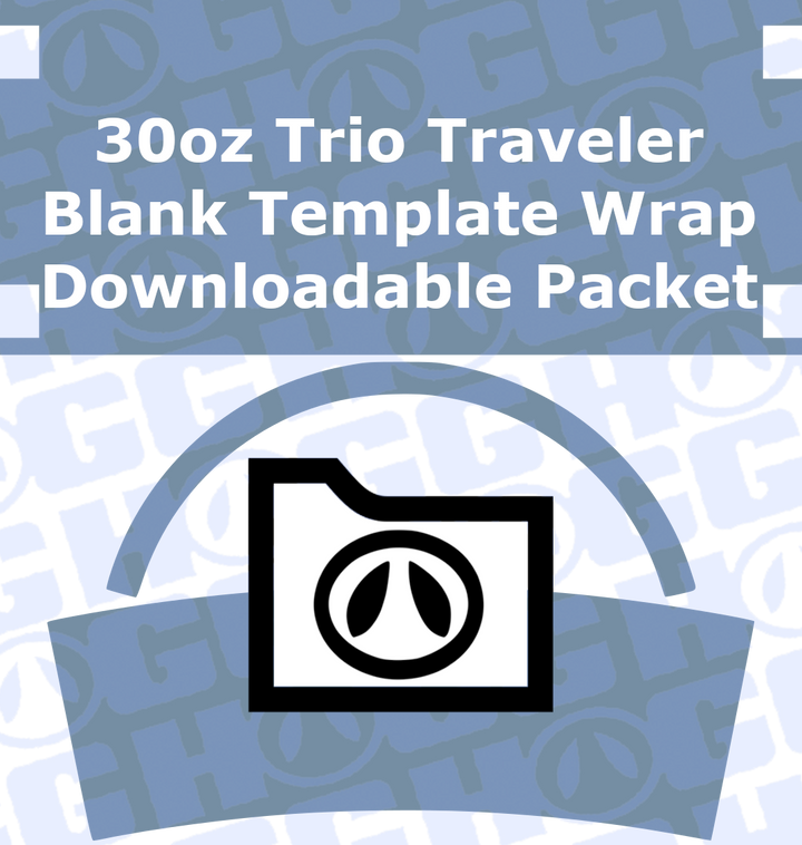 30oz Trio Traveler Wrap Template | Flat Wrap Design