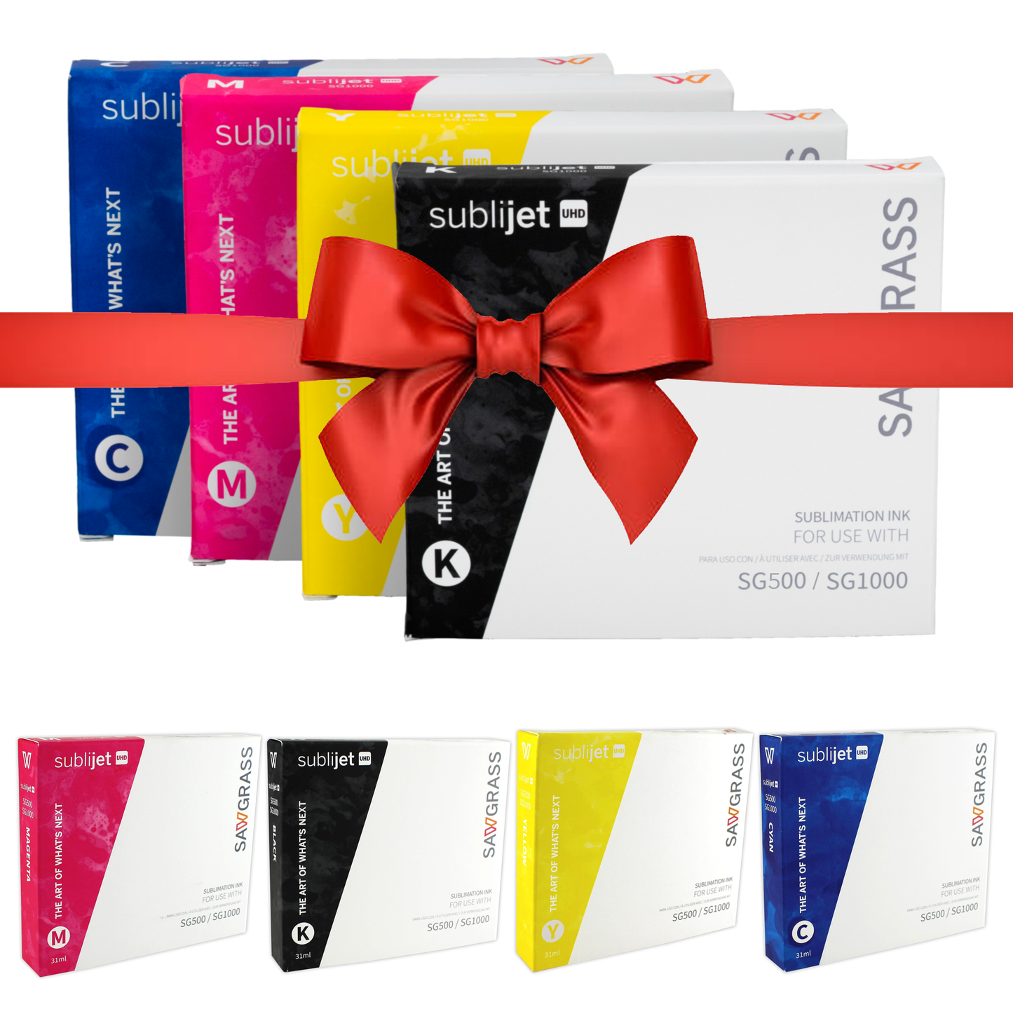 Sublijet Ink Set - 31ml - Cyan Magenta Yellow and Black - SAWGRASS INK FOR SG500/SG1000
