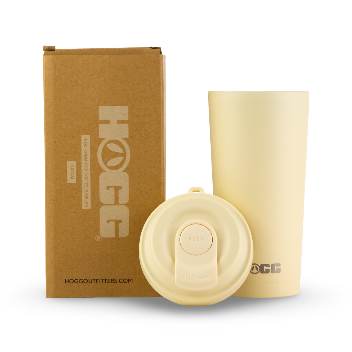 16oz Powder Coated Commuter Coffee Tumbler - Cream
