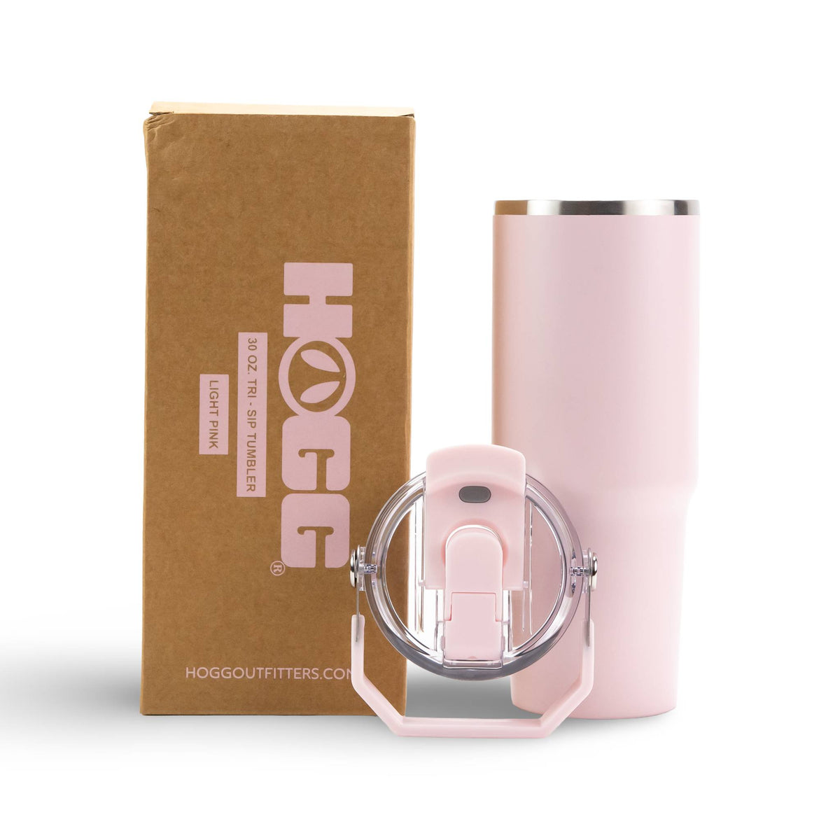 30oz Powder Coated Tri-Sip Tumbler Case (24 Units) - Light Pink