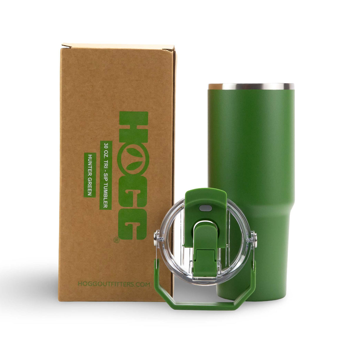 30oz Powder Coated Tri-Sip Tumbler Case (24 Units) - Hunter Green