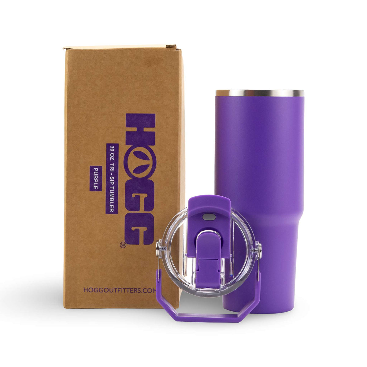 30oz Powder Coated Tri-Sip Tumbler Case (24 Units) - Purple