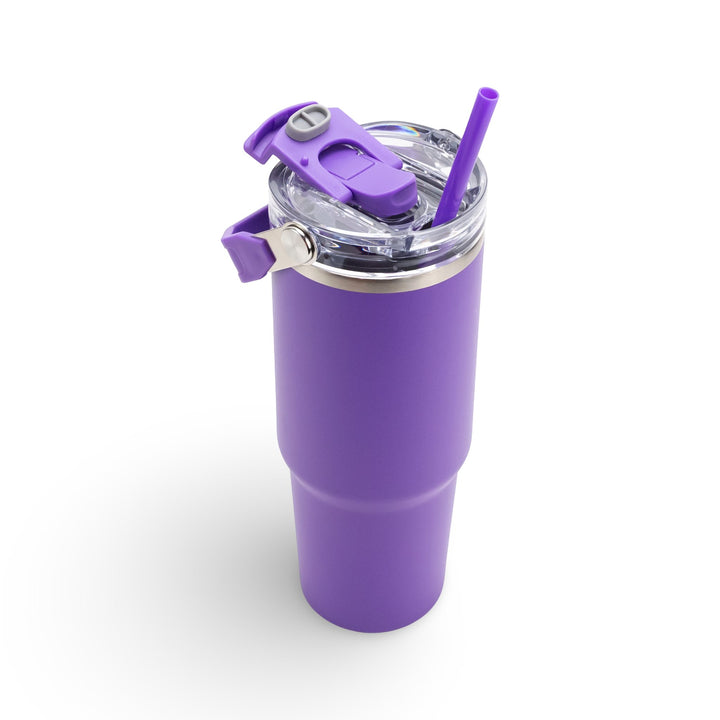 30oz Powder Coated Tri-Sip Tumbler Case (24 Units) - Purple