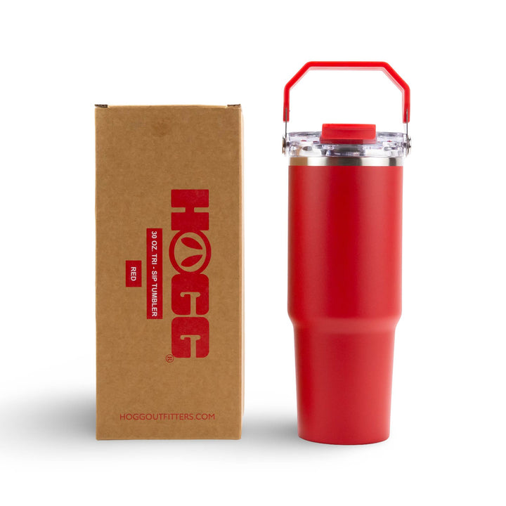 30oz Powder Coated Tri-Sip Tumbler Case (24 Units) - Red