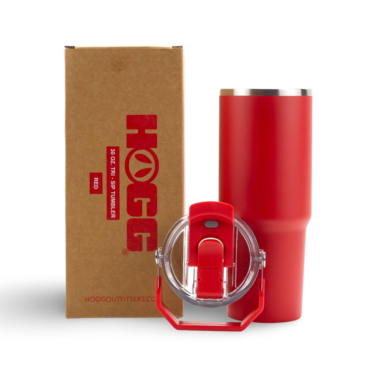 30oz Powder Coated Tri-Sip Tumbler Case (24 Units) - Red