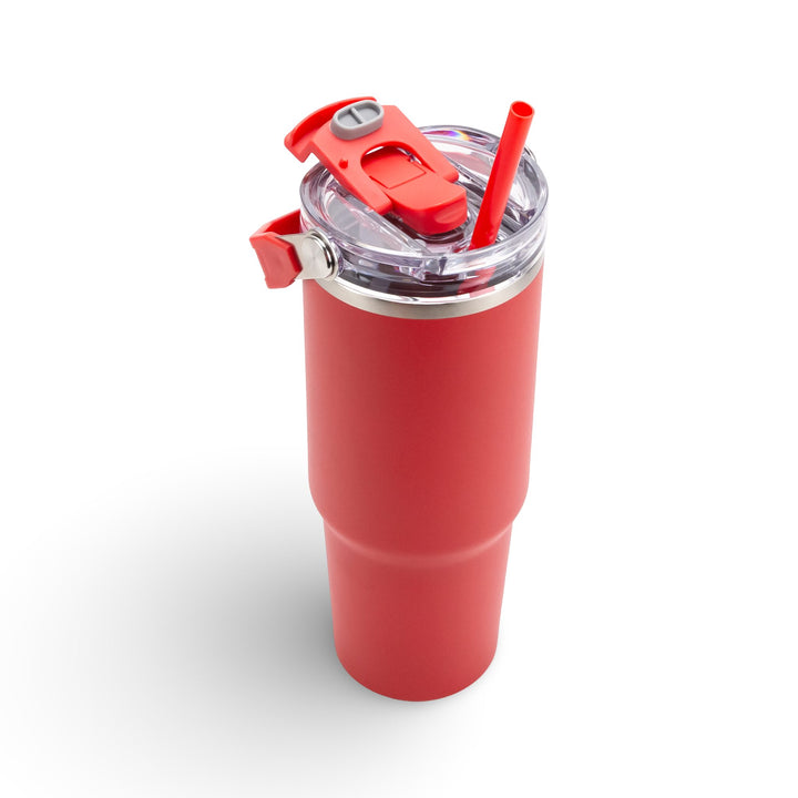 30oz Powder Coated Tri-Sip Tumbler Case (24 Units) - Red