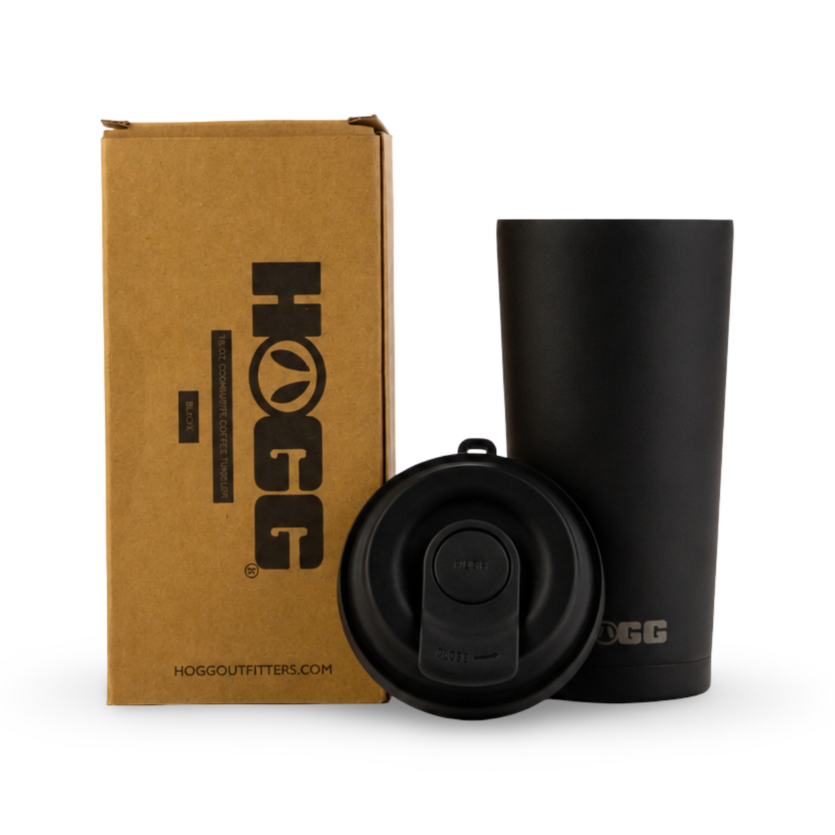 16oz Powder Coated Commuter Coffee Tumbler Case (24 Units) - Black