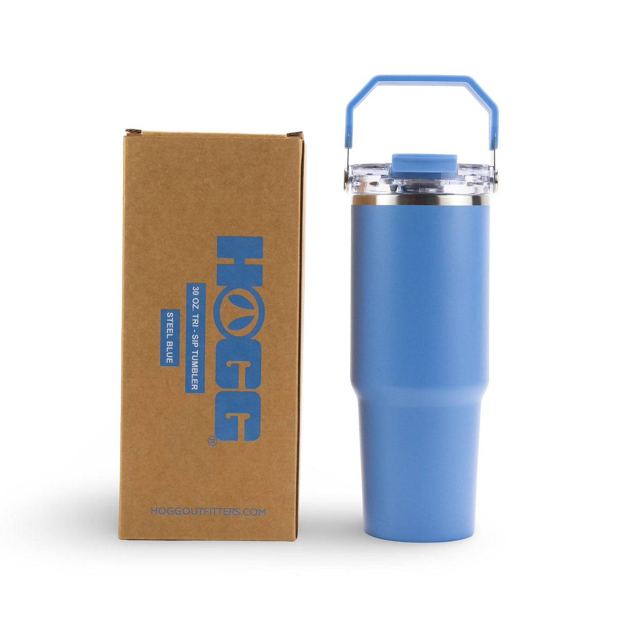 30oz Powder Coated Tri-Sip Tumbler Case (24 Units) - Steel Blue