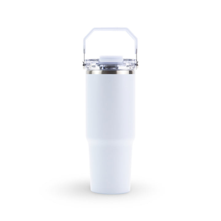 30oz Powder Coated Tri-Sip Tumbler Case (24 Units) - White