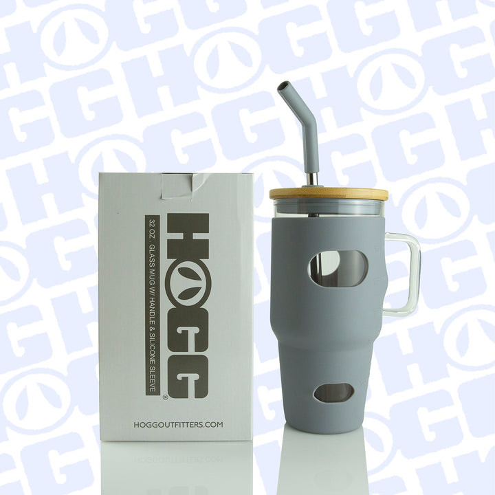 32oz Glass Mug W/ Handle & Sleeve