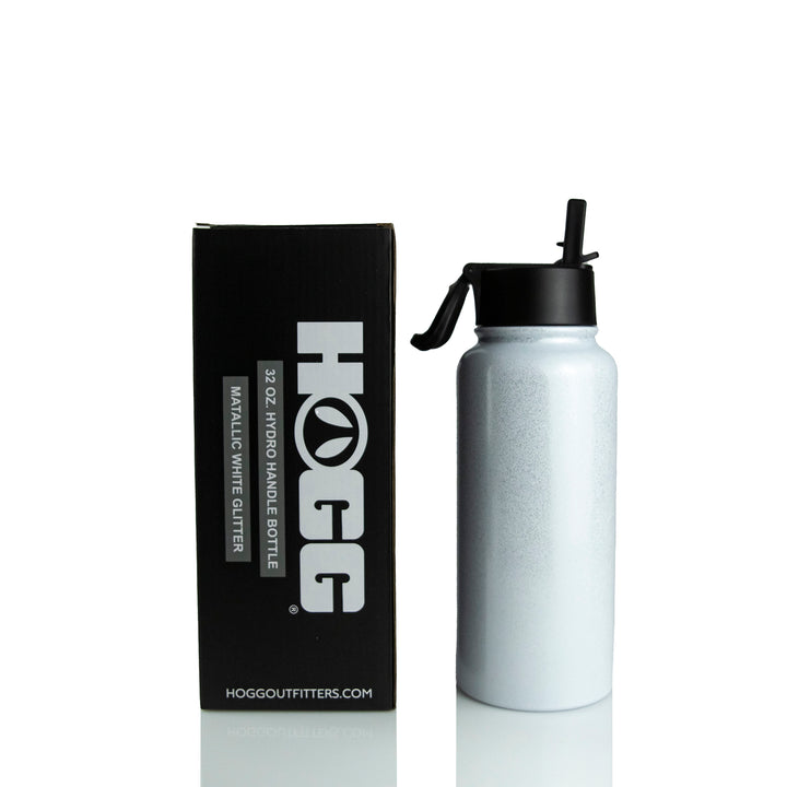 32oz Sublimatable Metallic Glitter Hydro Handle Bottle Case (25 Units) - White