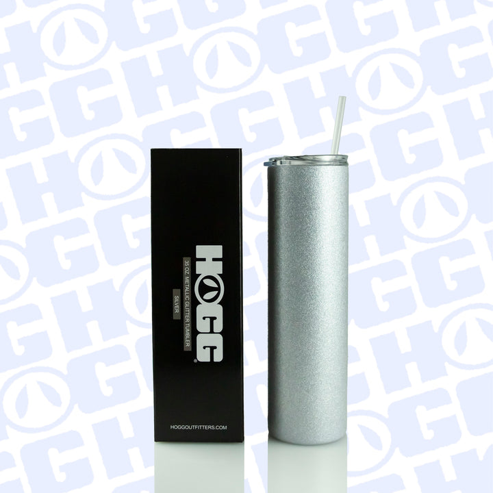 35oz Sublimatable Glitter Skinny Tumbler - Silver