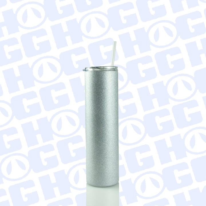 35oz Sublimatable Glitter Skinny Tumbler - Silver