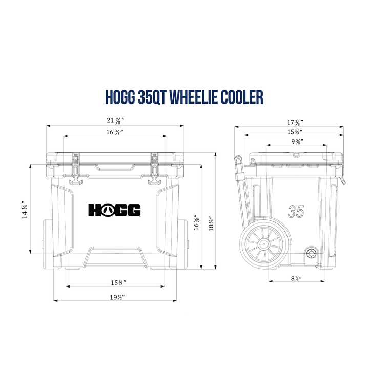 35qt Wheelie Hogg Coolers | Insulated Ice Chest
