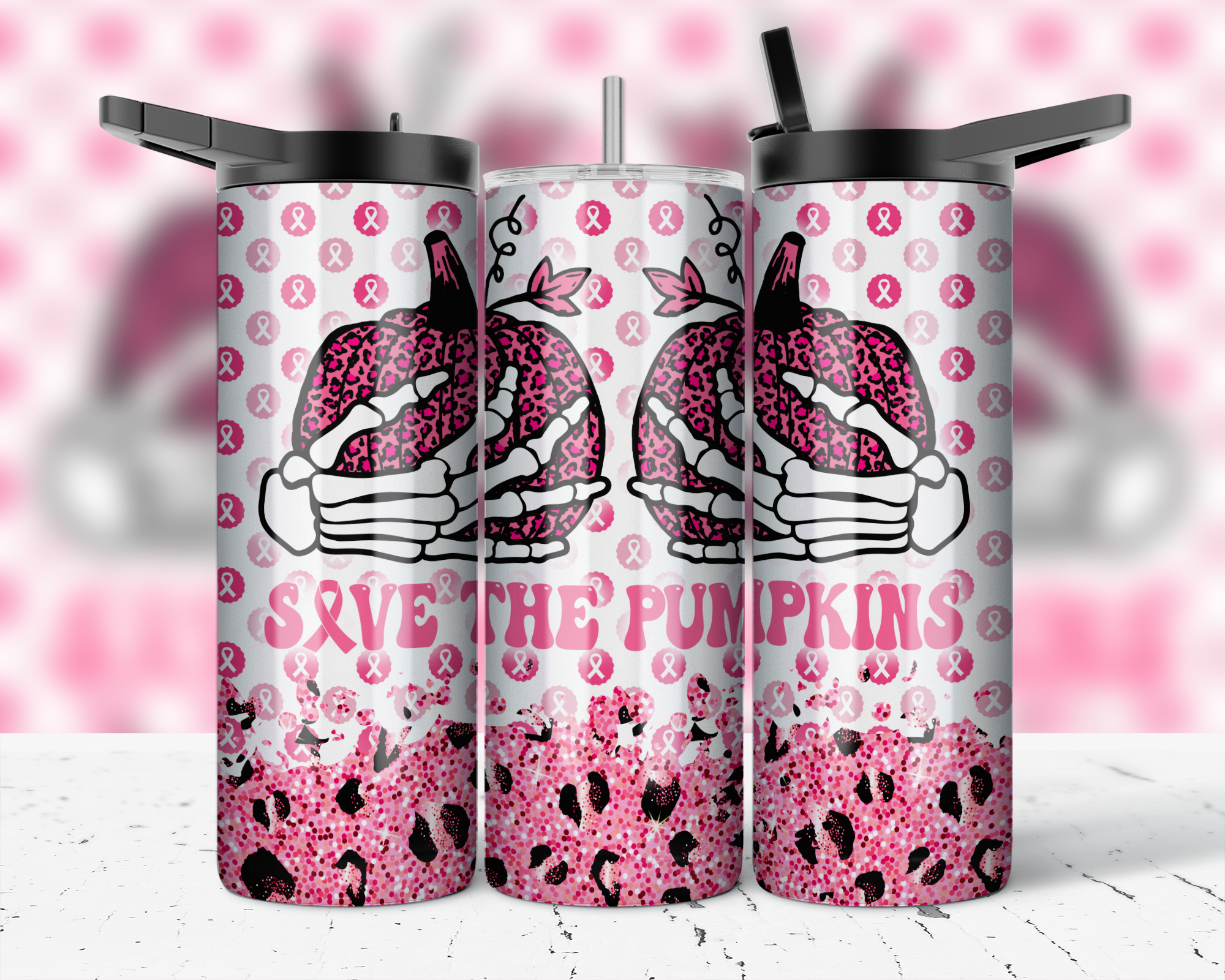 Sublimation Prints - 20oz Straight Skinny Tumblers (10 Pack) - Breast  Cancer Awareness 2 – The Stainless Depot