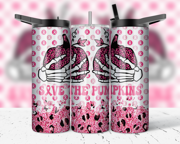 Assorted Ready to Press Sublimation Prints for 20oz Straight Skinny Tumblers (10 Pack) - Breast Cancer Awareness