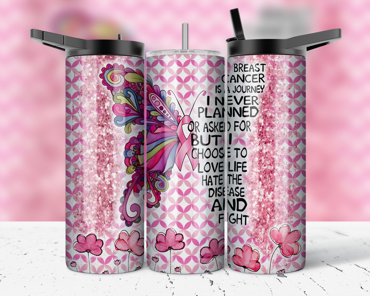 Assorted Ready to Press Sublimation Prints for 20oz Straight Skinny Tumblers (10 Pack) - Breast Cancer Awareness