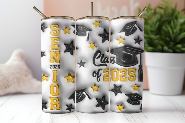 Digital Sublimation Designs - Graduation Tumbler Wraps — 20oz Skinny — 3D Seniors 2025