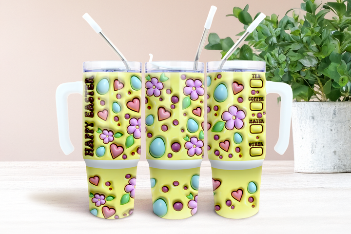 Digital Sublimation Designs - Easter — 30oz Grippy — 3D Happy Easter 1
