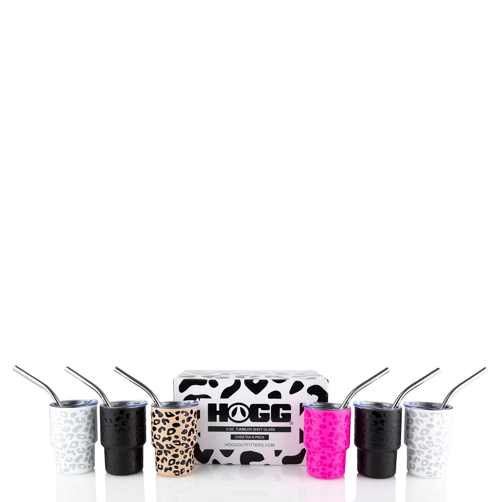 3oz TUMBLER SHOT GLASS - CHEETAH 6 PACK