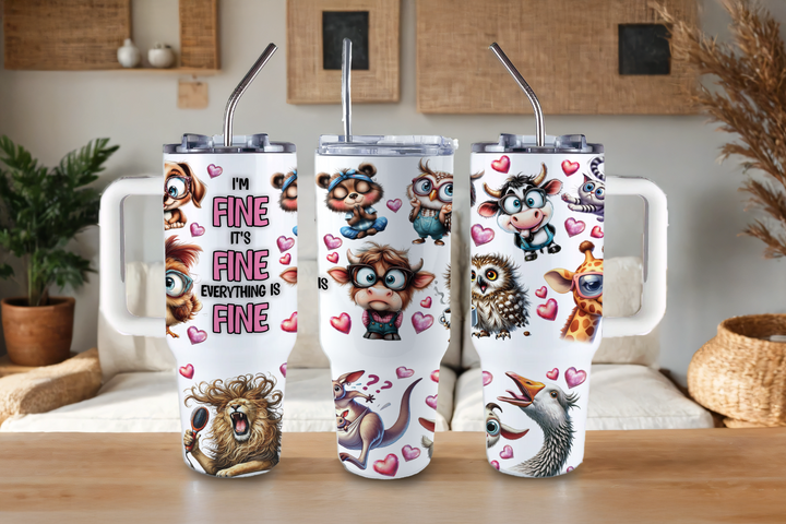 Digital Sublimation Designs - Collection B Tumbler Wraps — 40oz Big Swig — Silly Animals