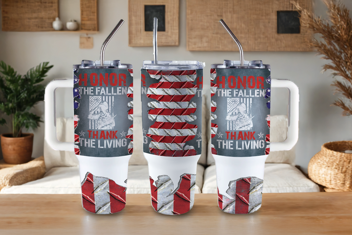 Digital Sublimation Designs - Veteran's Day Tumbler Wraps — 40oz Big Swig — Thank the Living