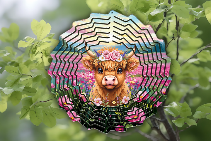 Digital Sublimation Designs - Wind Spinner Wraps — Sublimatable Windspinner — Floral Moo