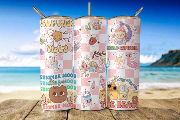 Assorted Ready to Press Sublimation Tumbler Prints (14 Pack) - Summer — 20oz Skinny
