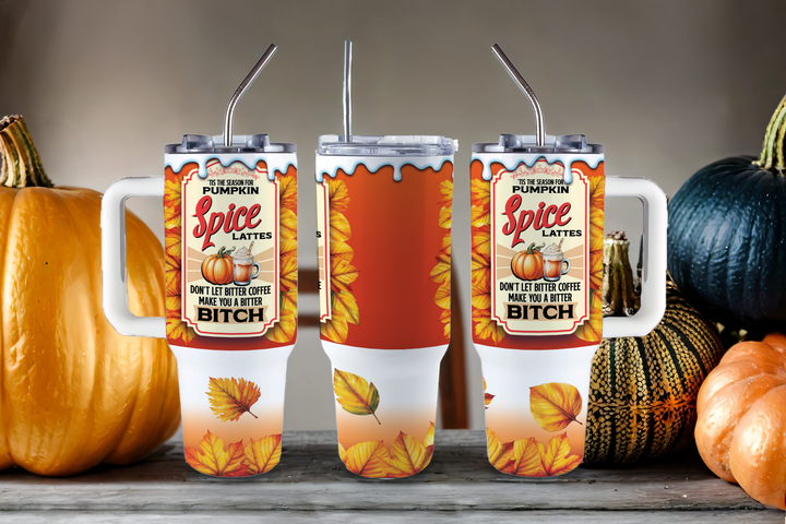 Digital Sublimation Designs - Halloween 2025 Tumblers — 40oz Big Swig — Pumpkin Spice Latte