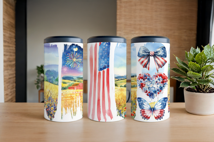 Digital Sublimation Designs - Fourth of July Tumbler Wraps — 40oz Big Swig — Sip Happens America