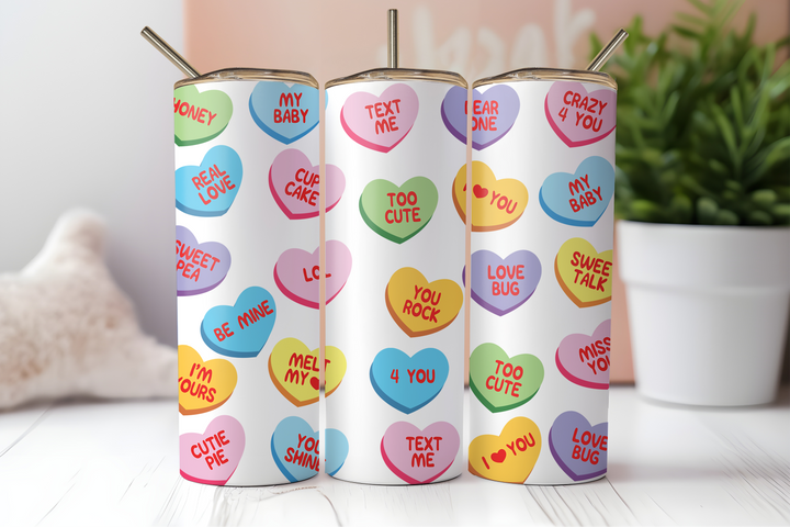 Digital Sublimation Designs - Xoxo Collection Tumbler Wraps — 40oz Big Swig — Heart Candy