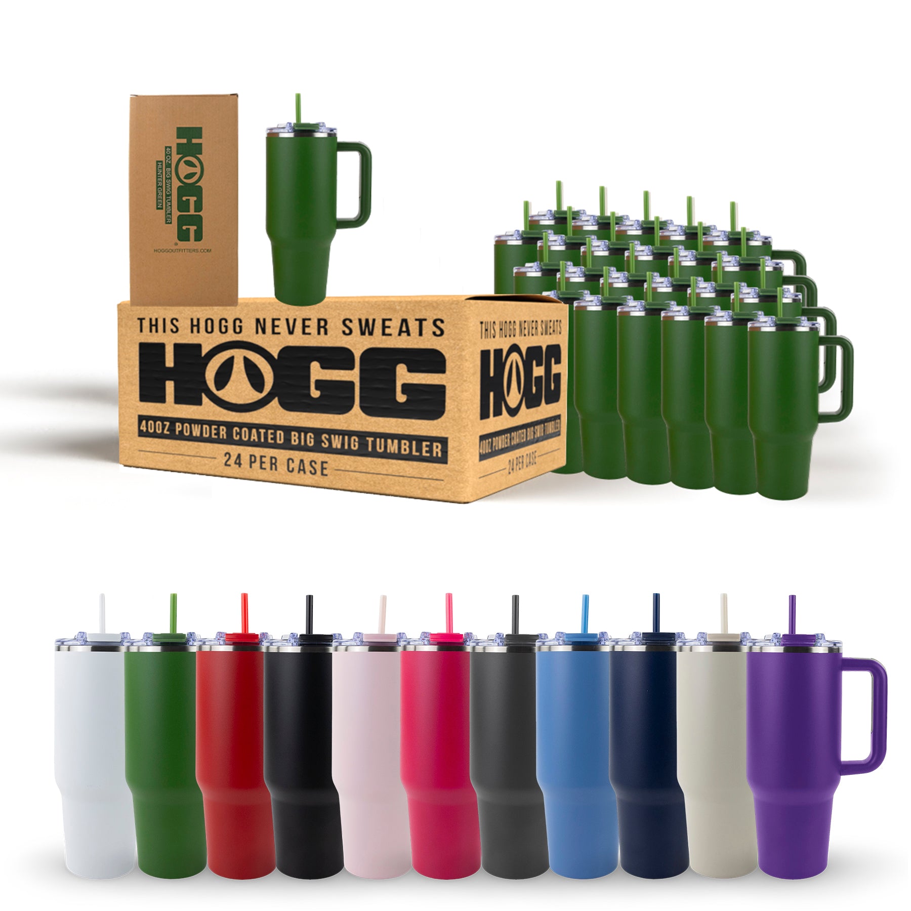 40oz POWDER COATED BIG SWIG TUMBLER CASE (24 UNITS)