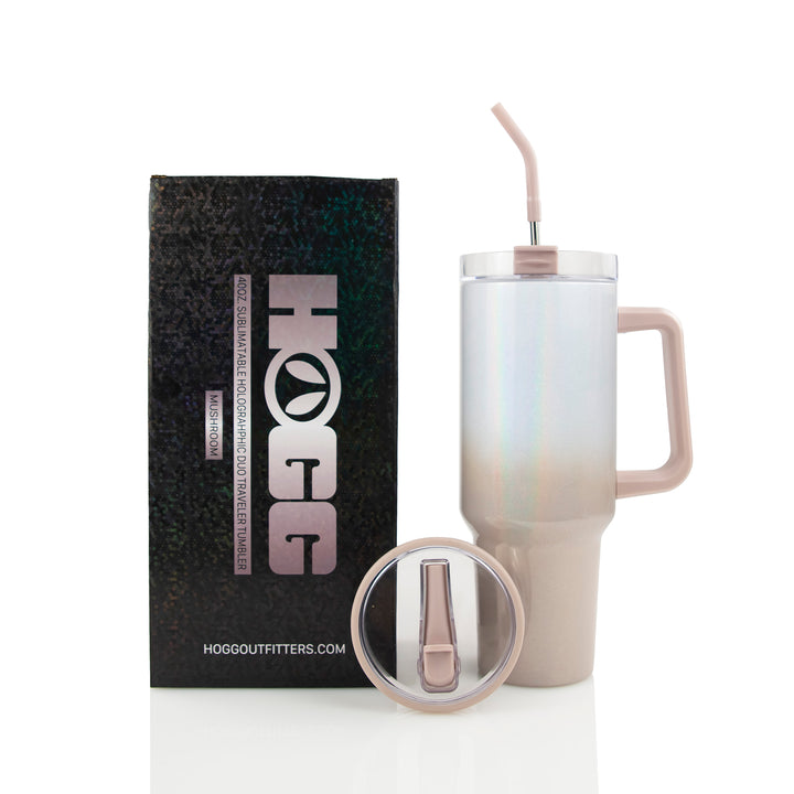 40oz Sublimatable Holographic Duo Traveler Tumbler - Mushroom Ombre | Mushroom