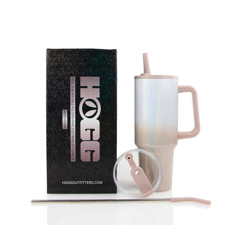 40oz Sublimatable Holographic Duo Traveler Tumbler - Mushroom Ombre | Mushroom