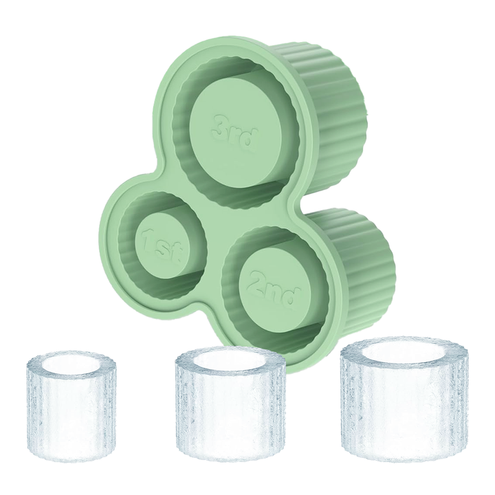 Tumbler Ice Cube Tray - Silicone Ice Mold w/ Lid - top view | replacement tumbler lid
