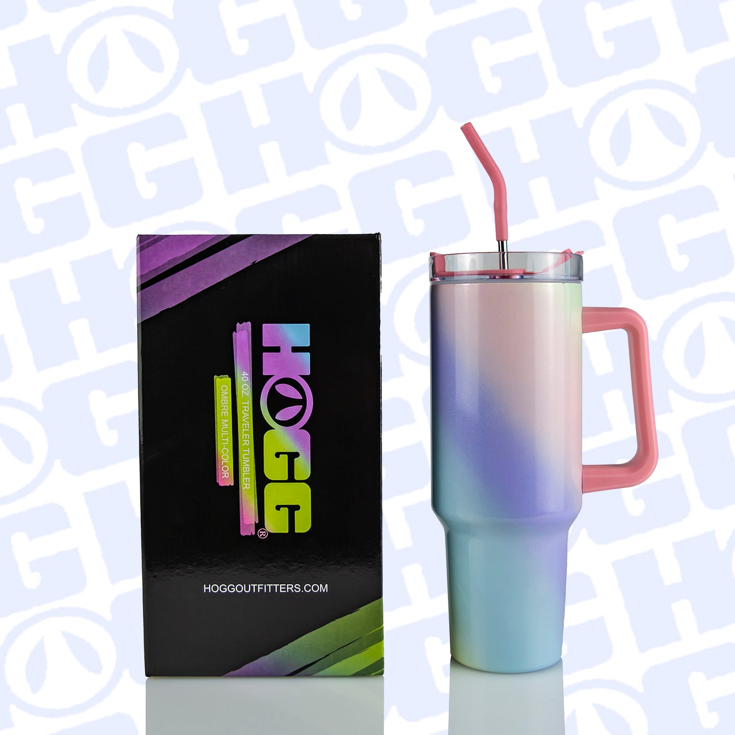 40oz SUBLIMATABLE HOLOGRAPHIC TRAVELER TUMBLER CASE (24 UNITS) - MULTI-COLOR OMBRE